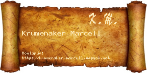 Krumenaker Marcell névjegykártya